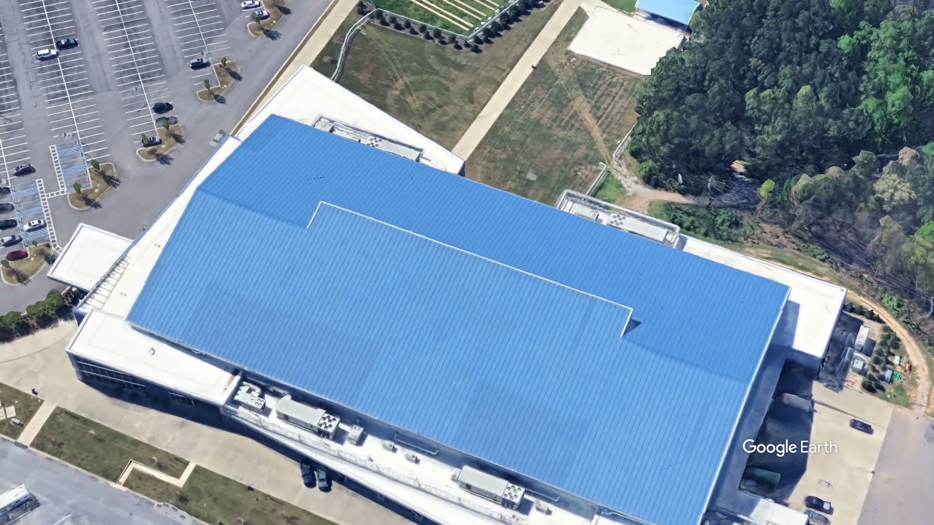 Aerial orbit still - Finley Center — Hoover Metropolitan Complex