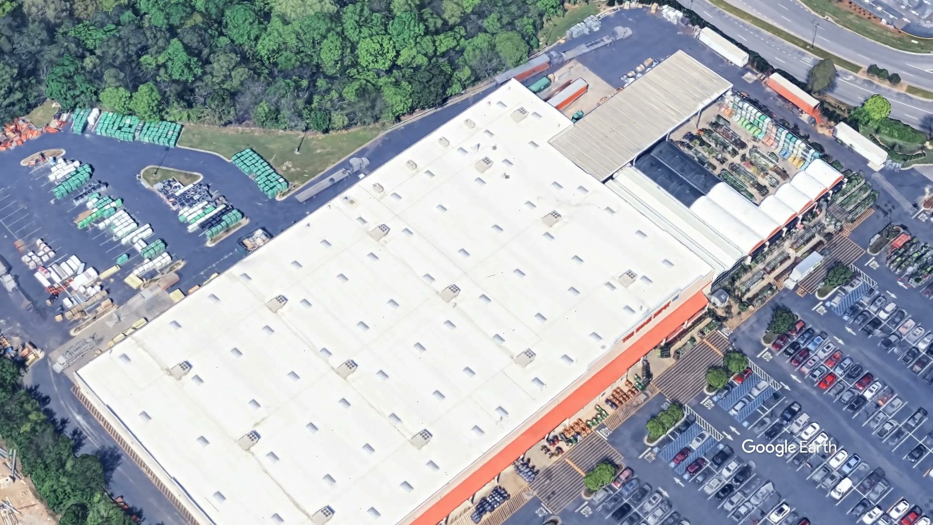 Aerial orbit still - The Home Depot — Galleria Circle
